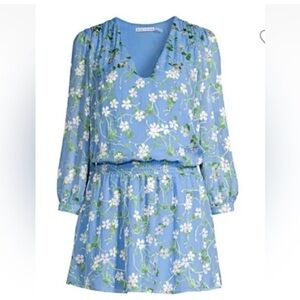 Alice + Olivia Blue Floral Mini Dress
